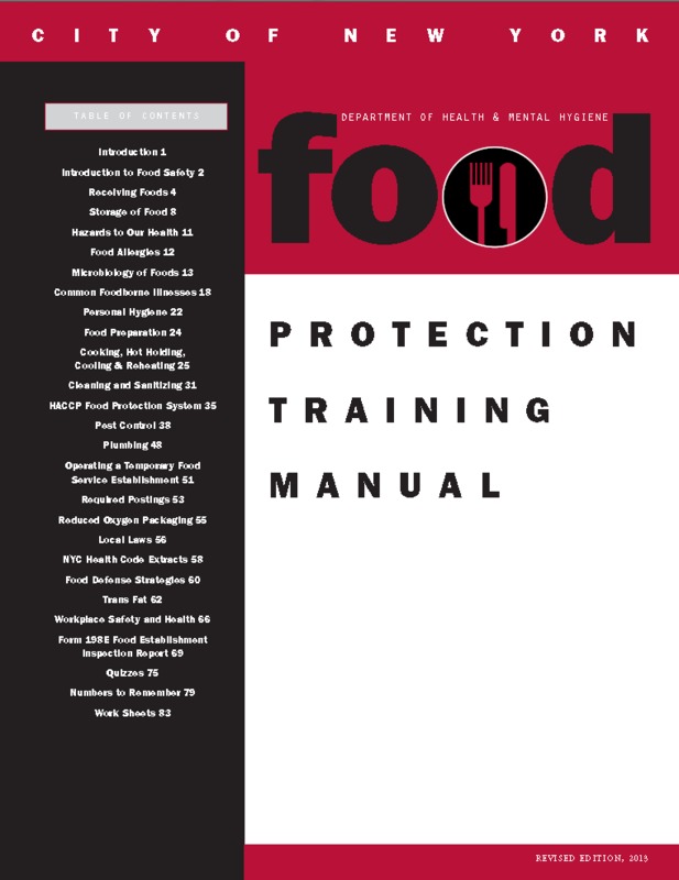 Department of Health and Mental Hygiene Food Protection Training Manual cover page.PNG