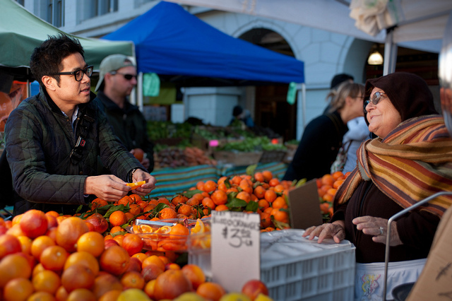 Trying Orange Slices at the San Francisco Farmers Market.jpg