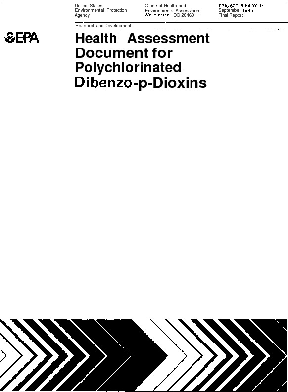 Thumbnail for the first (or only) page of Health Assessment Document for Polychlorinated Dibenzo-p-Dioxins: Final Report