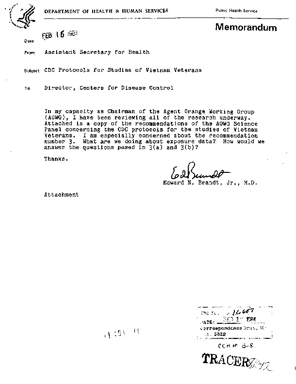 Memorandum from Edward N. Brandt, Jr. to Director, Centers for 