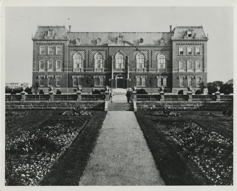 Thumbnail for the first (or only) page of The first Administration Building of the United States Department of Agriculture stood on the Mall side of the present Administration Building and was in use until the early 1900s.