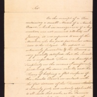 Letter from Lord Sheffield to Thomas Jefferson, acknowledging his receipt of a model of Jefferson&amp;#039;s mould board.