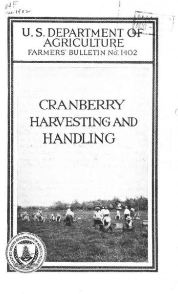 Cranberry Harvesting and Handling Cover