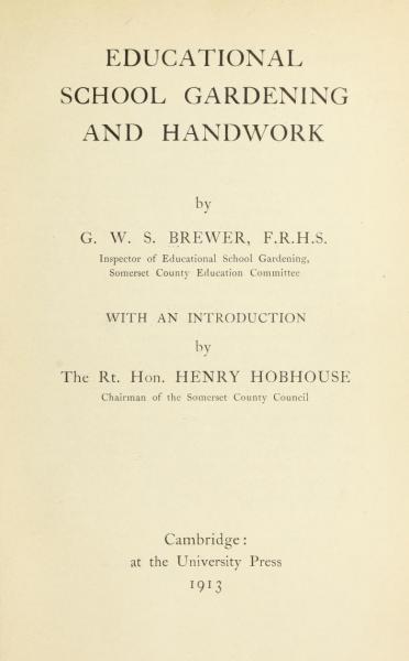 Educational school gardening and handwork cover
