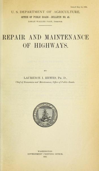 Repair and Maintenance of Highways