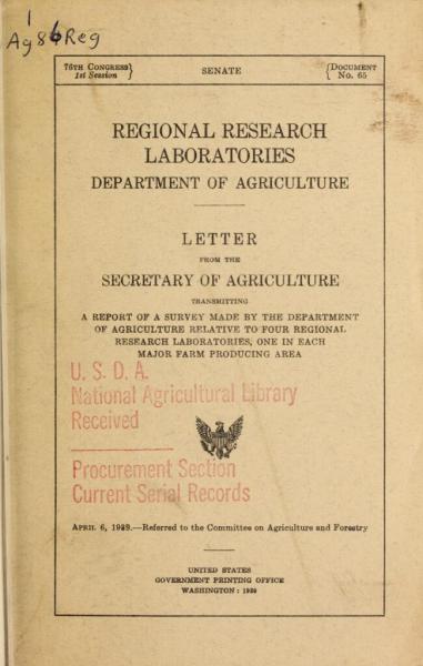 Regional research laboratories cover