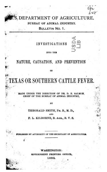 Cover for Investigations into the nature, causation, and prevention of Texas or southern cattle fever