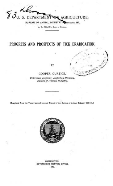 Cover of Progress and prospects of tick eradication